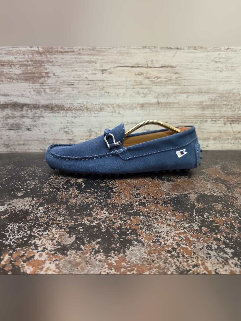 Mens Riomar Deck Driver Loafers Shoes Sz 9.5 42.5 Used Blue Suede